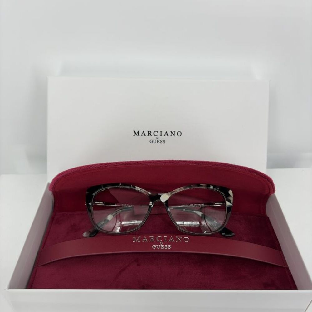 Marciano Women's Cat-Eye RX Glasses in Black and Gray Tortoise